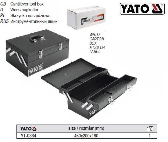 Ящик для инструмента YATO Польша металл 460х200х180 мм YT-0884