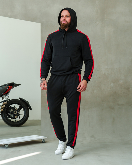 Костюм Лампас весни чорно-червоний S M | Зображення 8