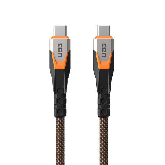 Дата кабель USB-C to USB-C 0.75m v3.2 240W Rugged double braided nylon black+orange UAG (9B4415114097) | Зображення 2