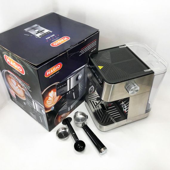 Кавоварка рожкова MAGIO MG-453 960 Вт, кавоварка з можливістю приготування еспресо, кавоварка латте | Зображення 2