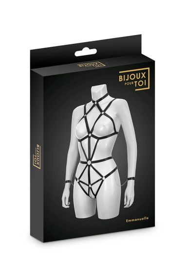 Боди-портупея Bijoux Pour Toi - Emmanuelle, Черный | Зображення 1