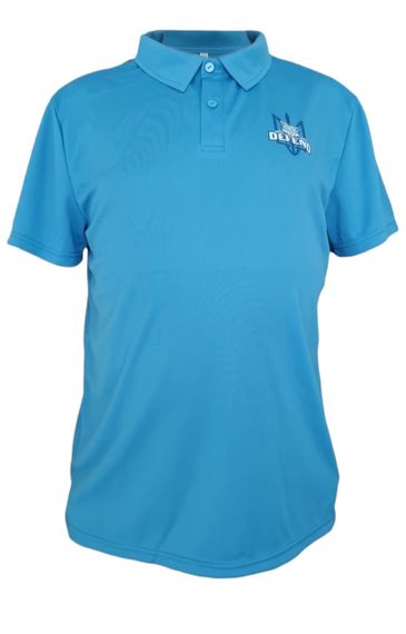 Футболка ПОЛО с коротким рукавом з принтом DEFEND (Кулмакс) блакитна 3XL(54)