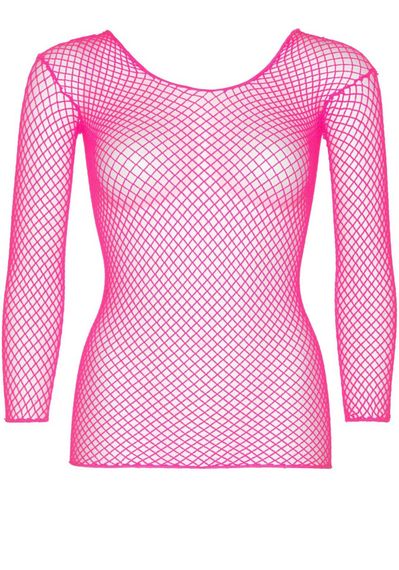 Сітчастий топ Leg Avenue Long Sleeves T-Shirts Neon Pink, One Size | Зображення 2