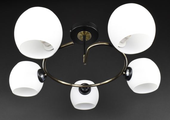 Люстра стельова на 5 лампочок 27423 Бронза 26х62х62 см. | Зображення 3