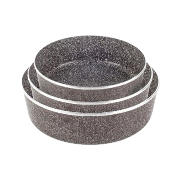 Набір листів можна мити в посудомийці антипригарне гранітне покриття три листи LEXICAL LG-640301-2 22/26/30 см Choco | Зображення 1