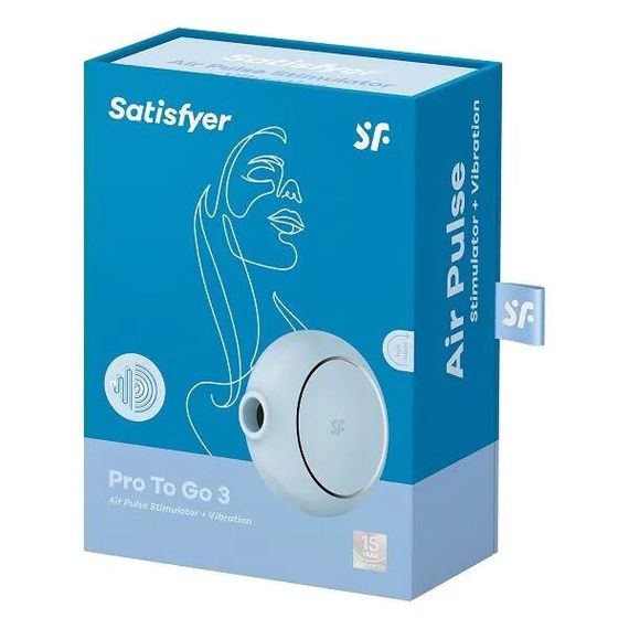 Вакуумний стимулятор із вібрацією Satisfyer Pro To Go 3 Blue | Зображення 5