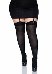 Щільні непрозорі панчохи Leg Avenue Nylon Thigh Highs Black, plus size