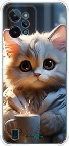Чохол на Realme C31 Білий кіт "5646sp-2593-2448"
