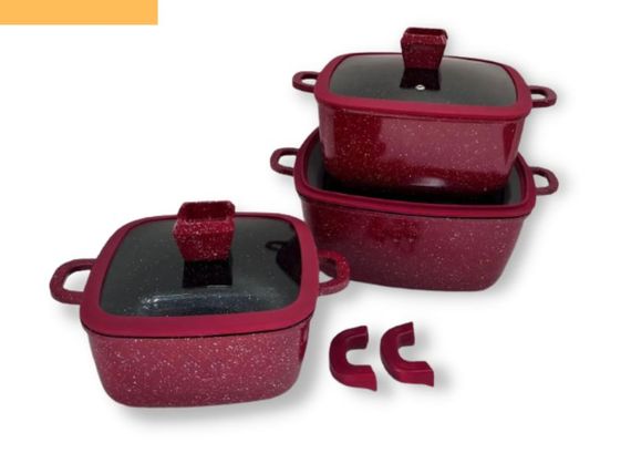 Набір каструль з антипригарним покриттям XPRO HK-323 червона (41923-HK-323 КРАСНЫЕ_1940)