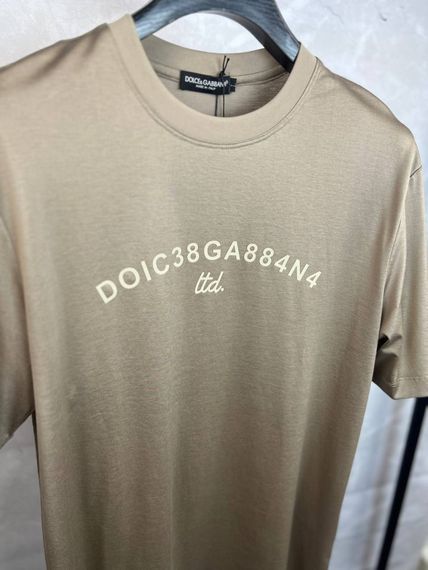 Футболка Dolce Gabbana бежева з логотипом f687 | Зображення 1