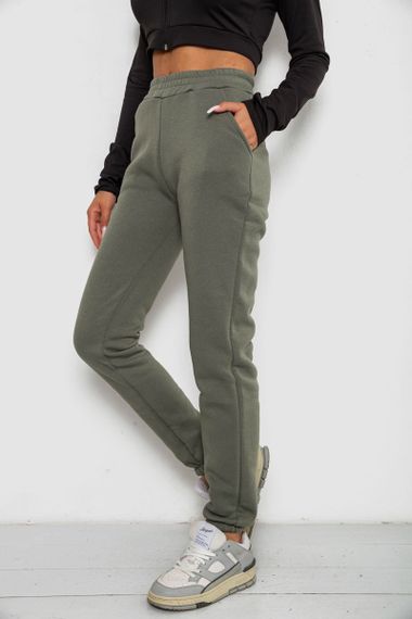 Спортивные штаны женские на флисе, цвет хаки, 238R58641-3 | Зображення 2