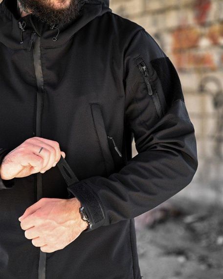 Демісезонний тактичний костюм софтшел SATELIT чорний поліція ПП8056 | Зображення 5