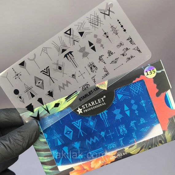 Пластина з трафаретом 135 для стемпінгу Starlet Professional (12х6см)