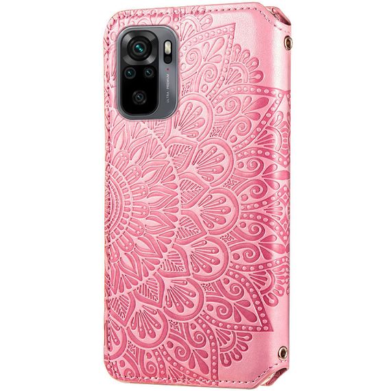 Шкіряний чохол-книжка GETMAN Mandala (PU) для Xiaomi Redmi Note 10 / Note 10s Штучна шкіра, Слот для візитки, Рожевий | Зображення 2