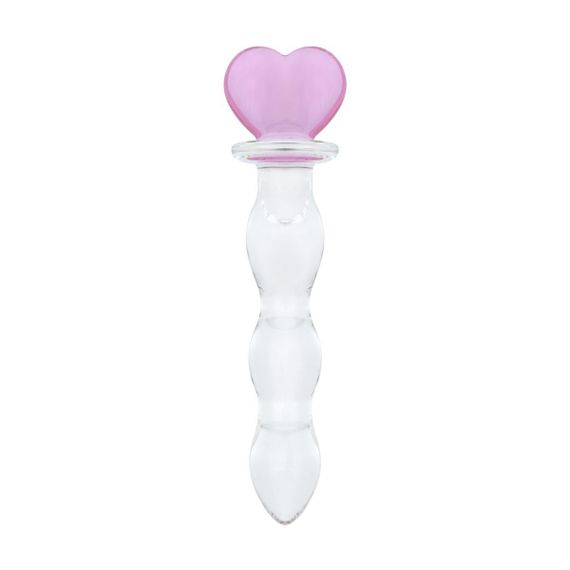 Скляний анальний ланцюжок Gildo Glass Butt Plug Heart Shape No. 35 Sex Aura | Зображення 1