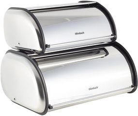 Набір 2 хлібниці Ofenbach Breadbox 43.5х27х18 і 36х23х14см з нержавіючої сталі, срібло