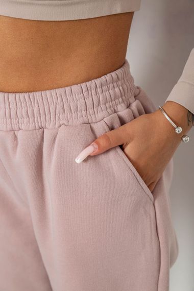 Спортивные штаны женские на флисе, цвет бежевый, 238R58671 | Зображення 4