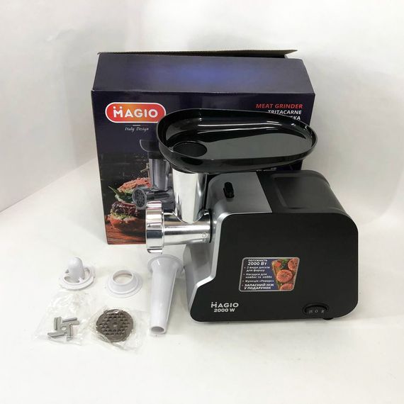 Мини мясорубки Magio MG-268 N 2000 Вт, Мощная качественная электромясорубка, Мощные мясорубки бытовые UI-13 | Зображення 6
