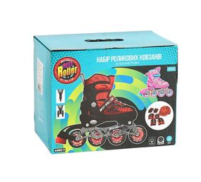 Ролики 11577-XS размер 26-28 стелька 15-17см, цвет Красный, колеса PVC, d = 6 см, шлем, защита, в коробке (6900066381683)