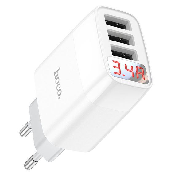 СЗУ Hoco C93A Easy charge 3-port digital display charger | Зображення 2