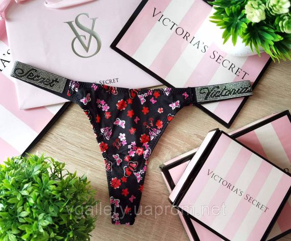 Жіночі стрінги Victoria's Secret зі стразами, жіночі стрінги Вікторія Сікрет, стрінги зі стразами, жіночі стрінги