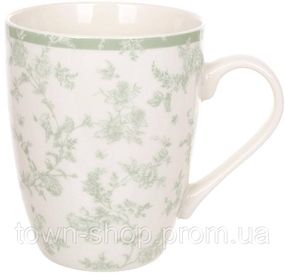 Кружки фарфоровые (чашки чайные) "Floral Green" 6 кружек 350мл BD-K208