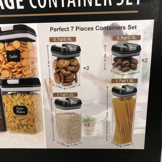 Набор контейнеров для еды FOOD Storage Container Set на защелках с уплотнителем из 7 предметов | Зображення 1