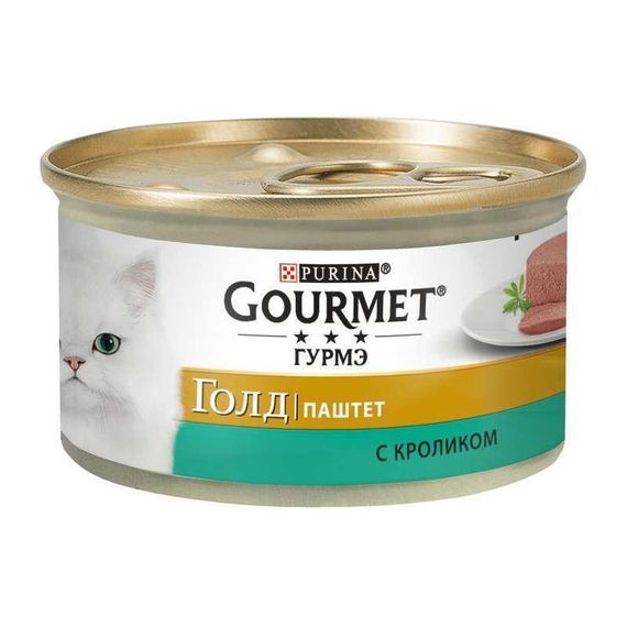 Вологий корм Gourmet Gold для дорослих котів із кроликом 48х85г