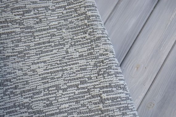 Жаккардовый чехол на угловой диван Rain без юбки кремово-серый | Зображення 1