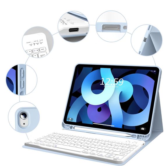 Чохол до планшета BeCover Keyboard Apple iPad Air (4/5) 2020/2022 10.9" Light Blue (711146) | Зображення 1