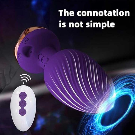 Силікональний анальний корок із вібрацією Rose з Д/К 3,5*9 см. Фіолетовий — Анальні іграшки | Зображення 4