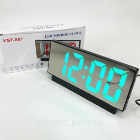 Годинник мережевий електронний світловий настільний VST-897-4, Настільний годинник з великими цифрами UE-84