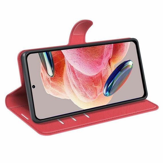 Чохол книжка з кишенями для карт на Xiaomi Redmi Note 12 Pro 5G колір Червоний | Зображення 2