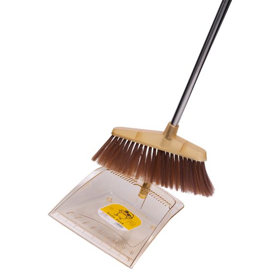 Комплект для прибирання віник (щітка) та совок з довгою ручкою 25×25×95 (см) набір віник та совок Жовтий HP-35015-7Y | Зображення 1