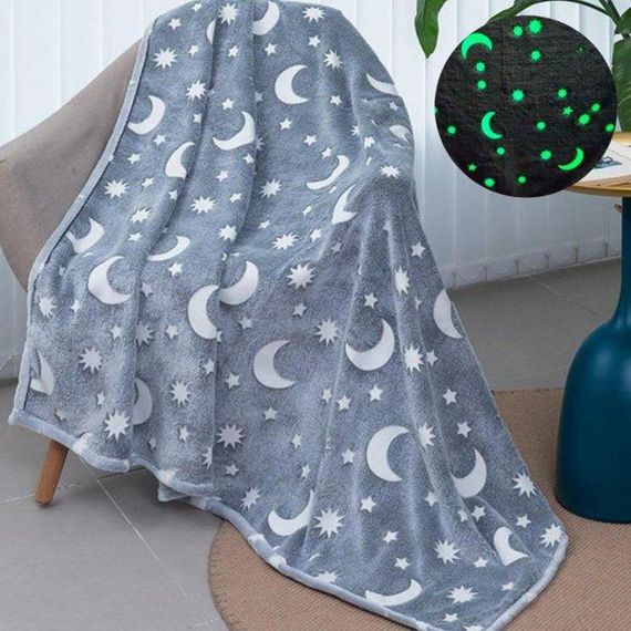 Плед плюшевий що світиться в темряві Blanket kids Magic Star 150х100 см, Ковдра що світиться IC-14