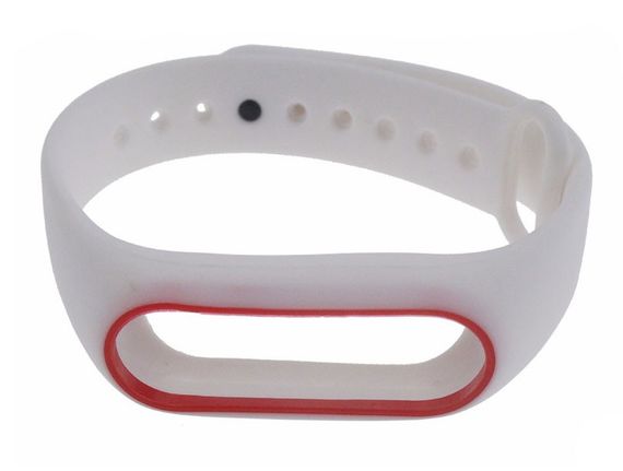Силіконовий ремінець Primo для фітнес-браслета Xiaomi Mi Band 2 - White-Red | Зображення 2