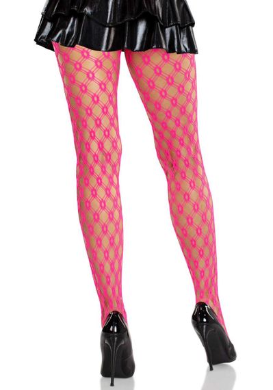 Колготки Leg Avenue Eyelet Net Tights Neon Pink One Size sexstyle | Зображення 1