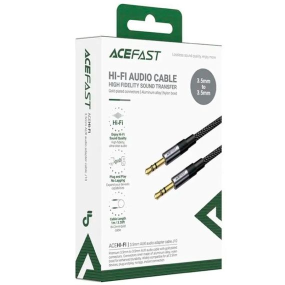 Аудіо кабель Aux Acefast J10 (1m) Black | Зображення 3