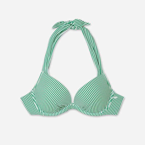 Верх купальника жіночий Elena з ефектом пуш-ап смугастий зелений/білий - UK 36D - EU 80D | Зображення 5