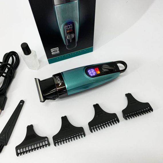 Машинка для стрижки волосся VGR V-975 тример для бороди та вусів. Колір: зелений | Зображення 6