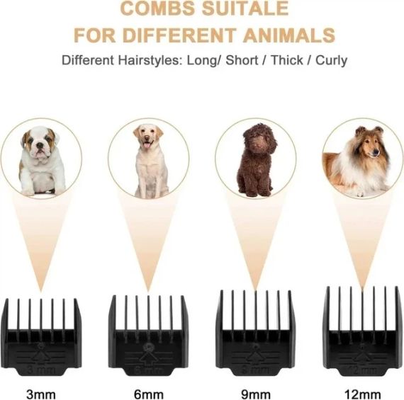 Машинка для стриження собак і кішок Pet Grooming Hair Clipper Kit тример для собак, набір для грумінгу | Зображення 9