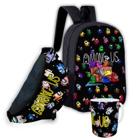 Набор детский Амонг Ас рюкзак 36х27см сумка-бананка,кружка с принтом для мальчика (01648)