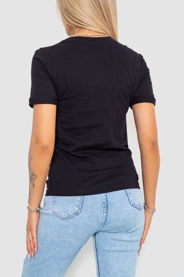 Футболка жіноча з принтом, колір чорний, 238R57396 | Зображення 3