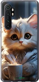 Чохол на Xiaomi Mi Note 10 Lite Білий кіт "5646t-1937-2448"