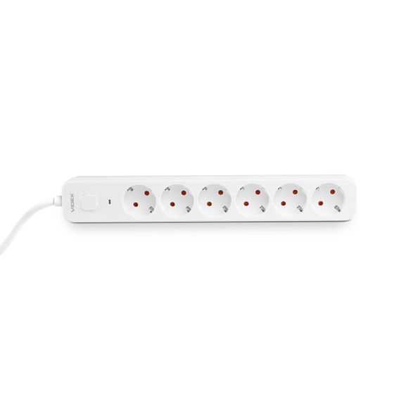 Мережевий подовжувач VIDEX ONCORD з/з 6п 3м (3x1.5мм) з кнопкою White | Зображення 3