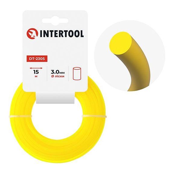 Волосінь для тримера "коло", 3,0 мм*15 м INTERTOOL DT-2305