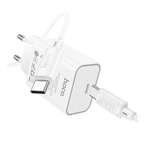 Мережевий зарядний пристрій Hoco C143A 1 USB-C PD/QC 20W+Type-C to Type-C | Зображення 4