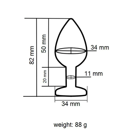 Анальна пробка із кристалом EGZO - Rose Gold Round Plug Clear size M Sex Aura | Зображення 2