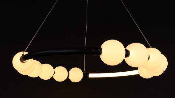 Люстра світлодіодна підвісна LED світильник для квартири на стелю лед 27725 Чорний 25-140х62х62 см. | Зображення 9