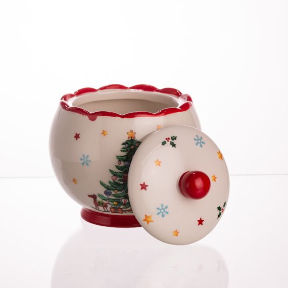 Цукорниця порцелянова новорічна New Year 500 (мл) з кришкою CR-1-5 | Зображення 3